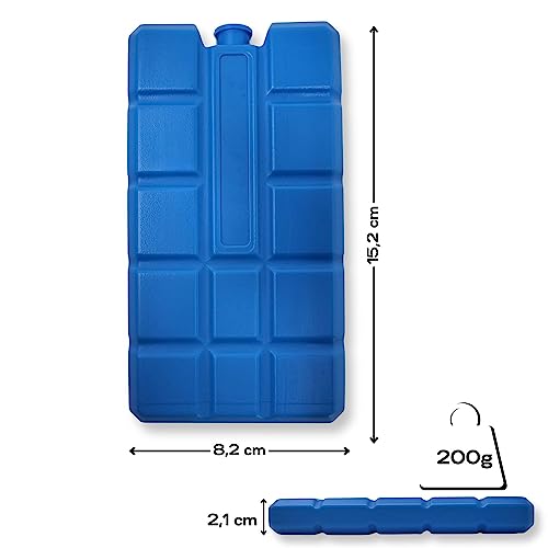 ToCi 4er Set Kühlakkus mit je 200ml, 4 Blaue Kühlelemente für die  Kühltasche oder Kühlbox, Kühlakku Kühlpads Kühlpack für die  Kühltragetasche